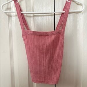 American Eagle Pink Ribbed Tank Top